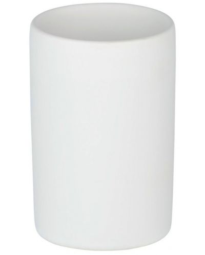Θήκη για οδοντόβουρτσα Wenko - Polaris Mod, 7.5 х 11.2 cm, κεραμική, λευκό ματ - 1