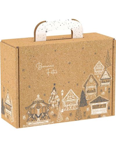 Κουτί δώρου Giftpack Bonnes Fêtes - Κραφτ, 25 cm - 1