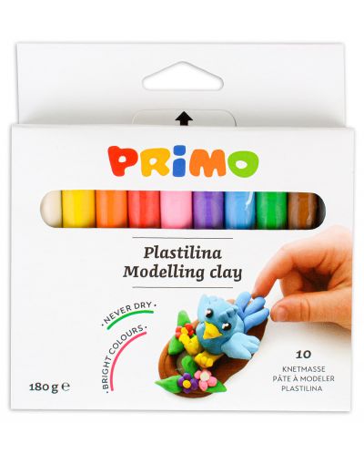 Σετ πλαστελίνη Primo - 10 χρώματα, 180 g - 1