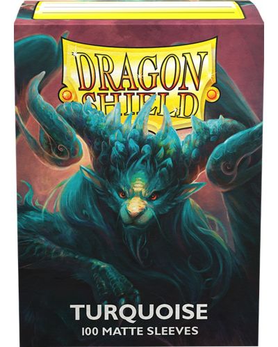 Προστατευτικά καρτών Dragon Shield Sleeves - Matte Turquoise (100 τεμ.) - 1