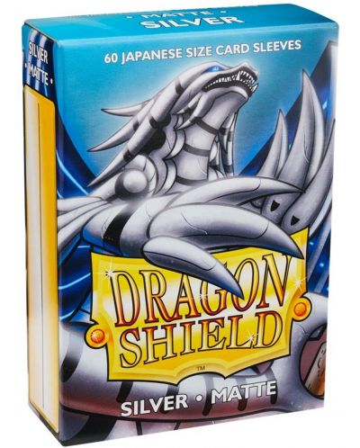Προστατευτικά καρτών Dragon Shield Sleeves - Small Matte Silver (60 τεμ.) - 1