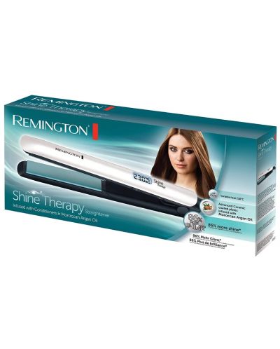 Ισιωτικό μαλλιών Remington - Shine Therapy S8500, 230°C, λευκό - 2