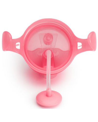 Μεταβατικό κύπελλο με λαβές Munchkin - Click Lock Weighted Straw, 200 ml, ροζ - 3