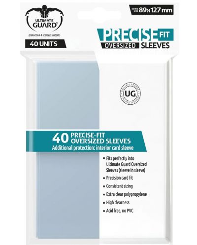 Προστατευτικά καρτών Ultimate Guard Precise-Fit Sleeves Oversized, Transparent (40 τεμ.) - 1