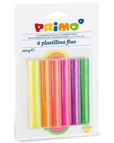 Σετ πλαστελίνης  Primo Fluo - 6 χρώματα , 100 g - 1