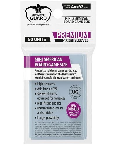 Προστατευτικά καρτών Ultimate Guard Premium Sleeves Mini American (50 τεμ.) - 1