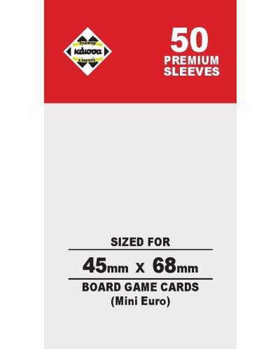 Προστατευτικά καρτών Kaissa Premium Sleeves 45 x 68 (Mini Euro) - 50 τεμ. - 1