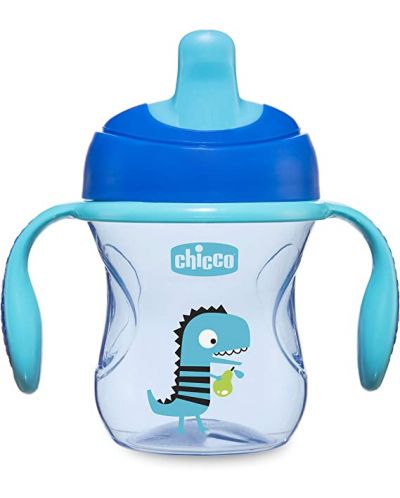 Κύπελλο μετάβασης Chicco - Για αγόρι, μπλε δεινόσαυρος, 200 ml - 2