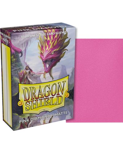 Προστατευτικά καρτών Dragon Shield Diamond Sleeves - Small Matte Pink (60 τεμ.) - 2