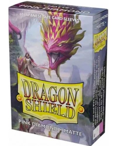 Προστατευτικά καρτών Dragon Shield Diamond Sleeves - Small Matte Pink (60 τεμ.) - 1