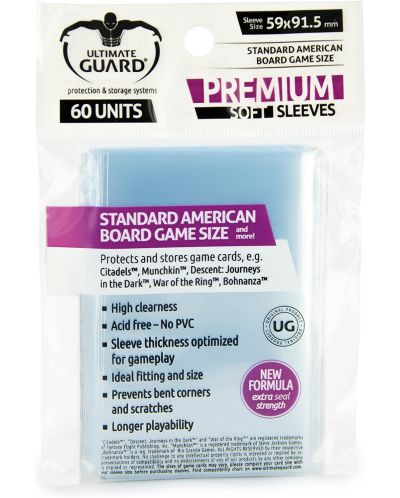 Προστατευτικά καρτών Ultimate Guard for Board Game Cards Standard American (60 τεμ.) - 1