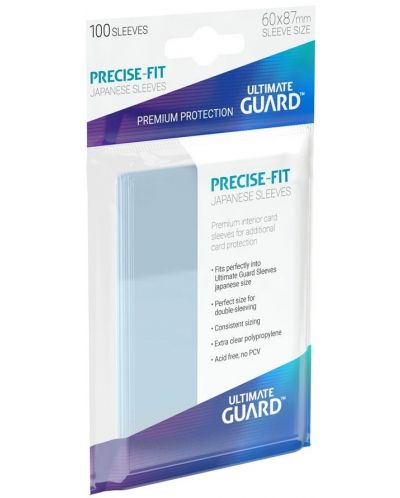 Προστατευτικά Ultimate Guard Precise-Fit Sleeves - Japanese Size, διαφανή, 100 τεμάχια - 1