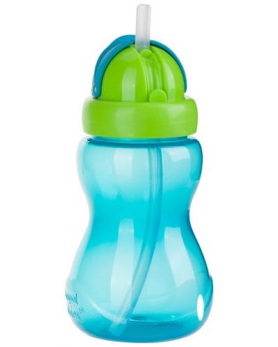 Μεταβατικό μπουκάλι με καλαμάκι και καπάκι Canpol - Blue, 270 ml - 2