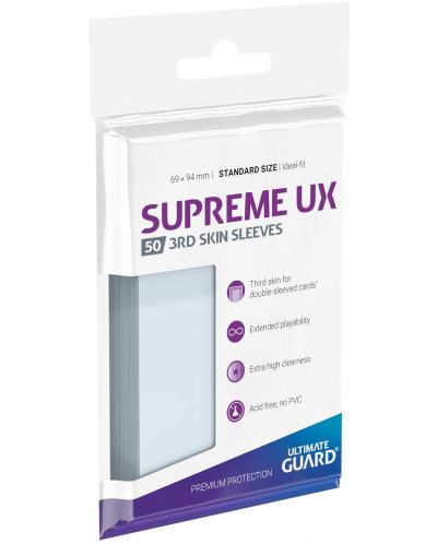Προστατευτικά  Ultimate Guard Supreme UX 3rd Skin Sleeves Standard Size,διαφανές (50 τεμ.) - 1