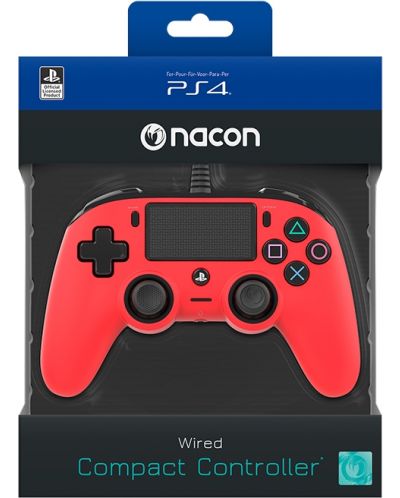 Χειριστήριο Nacon за PS4 - Wired Compact, κόκκινο - 8