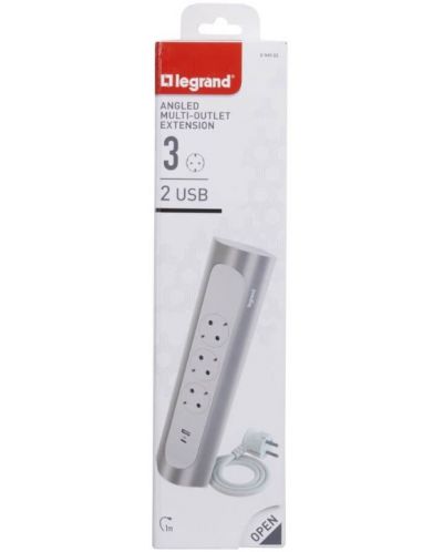 Πολύπριζο Legrand - 694502 γωνιακό, 3x πρίζες+USB A+C, 1 m - 4