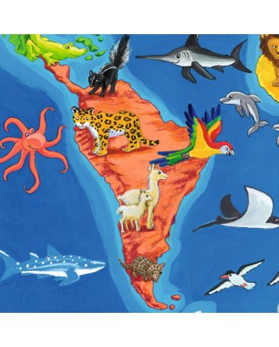 Παζλ Ravensburger 30 κομμάτια - Χάρτης με τα ζώα στον κόσμο   - 4