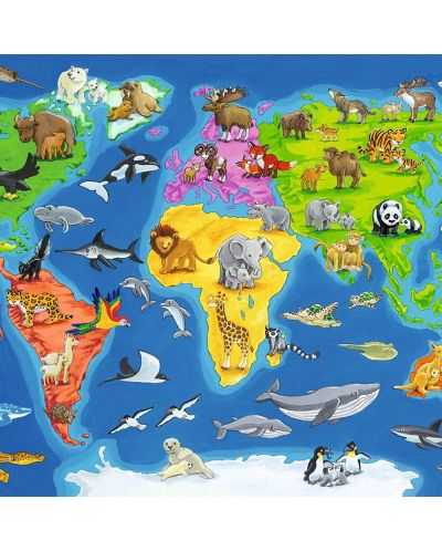 Παζλ Ravensburger 30 κομμάτια - Χάρτης με τα ζώα στον κόσμο   - 2
