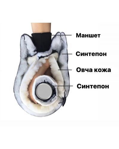 DoRechi Γάντια για καρότσι  με μαλλί προβάτου γενικής χρήσης,Λευκό ποντίκι - 4