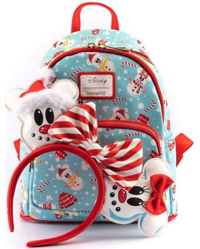 Τσάντα πλάτης  Loungefly Disney: Mickey Mouse - Snowman Mickey & Minnie - 4
