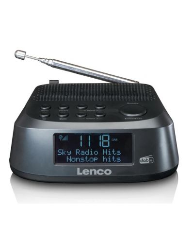 Ηχείο ραδιοφώνου ρολόι Lenco - CR-605BK,μαύρο - 1