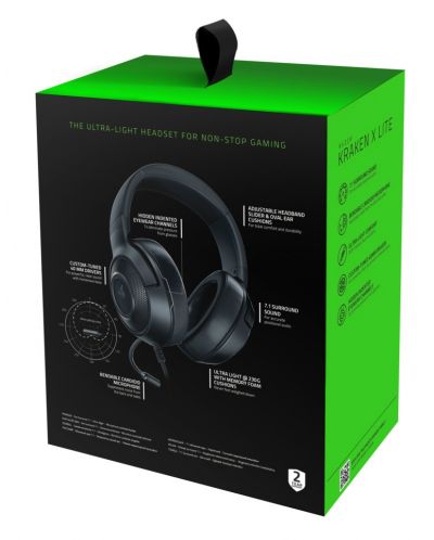 Ακουστικά Gaming Razer - Kraken X Lite, 7.1, μαύρα - 6