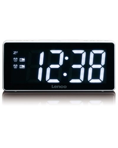 Ηχείο ραδιόφωνο ρολόι Lenco - CR-30WH, λευκό - 1