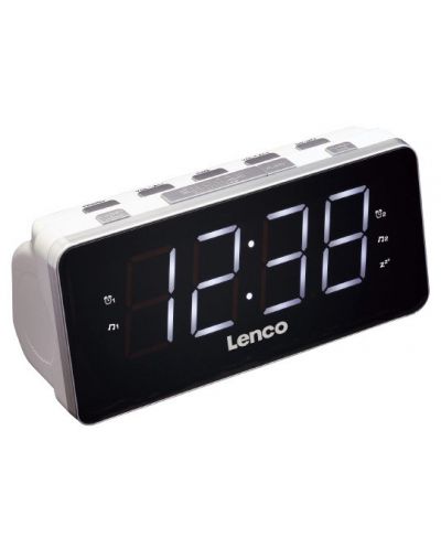 Ηχείο ραδιόφωνο ρολόι Lenco - CR-18, λευκό - 2