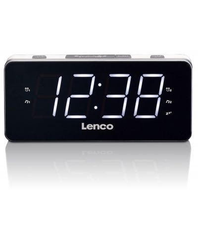 Ηχείο ραδιόφωνο ρολόι Lenco - CR-18, λευκό - 1