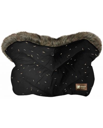 Γάντι καροτσιού KikkaBoo - Luxury Fur, Confetti Black - 1