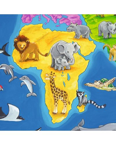 Παζλ Ravensburger 30 κομμάτια - Χάρτης με τα ζώα στον κόσμο   - 3