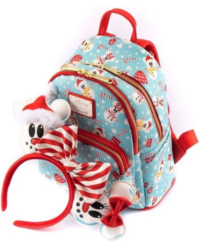 Τσάντα πλάτης  Loungefly Disney: Mickey Mouse - Snowman Mickey & Minnie - 5