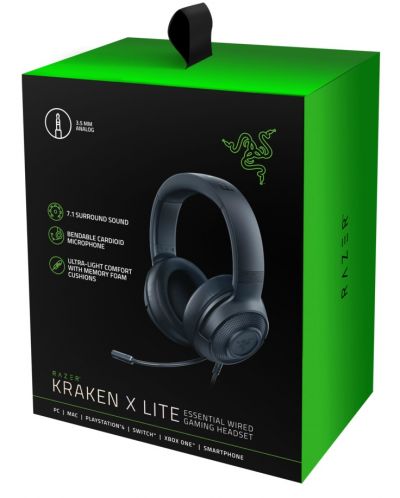 Ακουστικά Gaming Razer - Kraken X Lite, 7.1, μαύρα - 5
