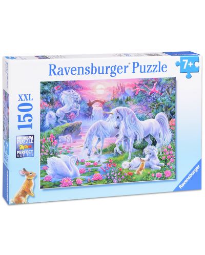 Παζλ Ravensburger 150 XXL κομμάτια - Μονόκεροι στο φως του ηλιοβασιλέματος  - 1