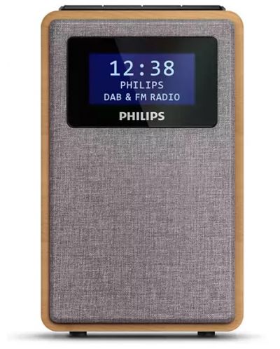 Ραδιοφωνικό ηχείο με ρολόι Philips - TAR5005/10, καφέ - 1