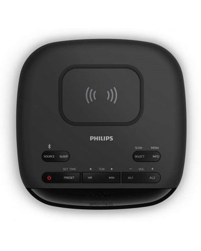 Ραδιοφωνικό ηχείο με ρολόι Philips - TAR7705/10, μαύρο - 2