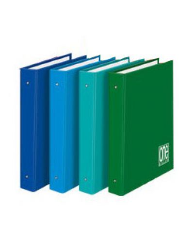 Ντοσιέ 4 κρίκους  One Color, А4, γυαλιστερό χαρτόνι 35 mm - Μπλε-πράσινο - 1