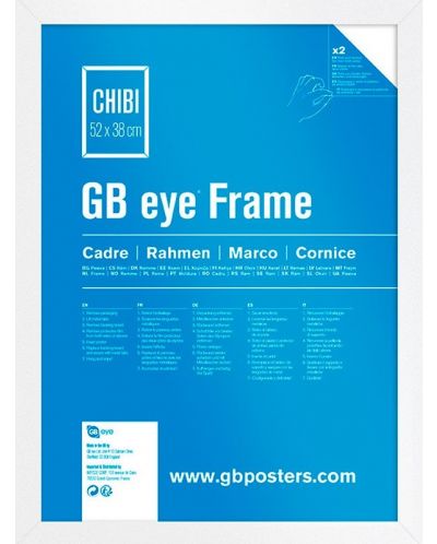 Κορνίζα αφίσας  GB eye - 52 x 38 cm, άσπρη - 1
