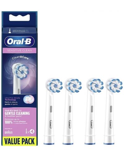 Ανταλλακτικές κεφαλές  Oral-B - Sensitive Clean UltraThin, 4τεμάχια, λευκές   - 2