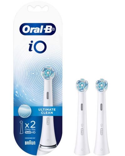Ανταλλακτικές κεφαλές  Oral-B - iO Ultimate Clean, 2 τεμάχια, λευκές   - 2