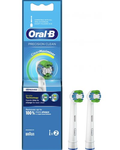 Ανταλλακτικές κεφαλές  Oral-B - EB20 Precision Clean, 2 τεμάχια, λευκές   - 2