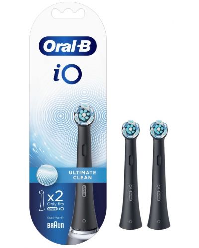 Ανταλλακτικές κεφαλές Oral-B - iO Ultimate Clean, 2 τεμάχια, μαύρες  - 2