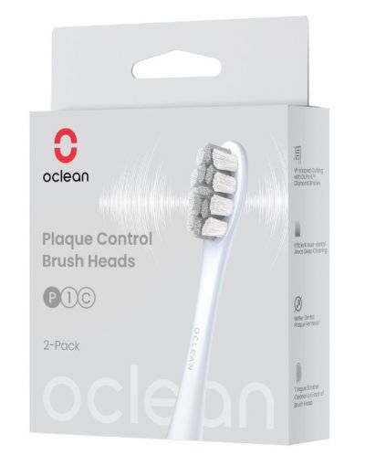 Ανταλλακτικές κεφαλές Oclean - Plaque Control, P1C9, 2 τεμάχια, ασημί - 2
