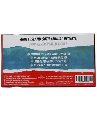 Ρεπλίκα FaNaTtik Movies: Jaws - Annual Regatta Ticket (Silver Plated) (Limited Edition) - 5
