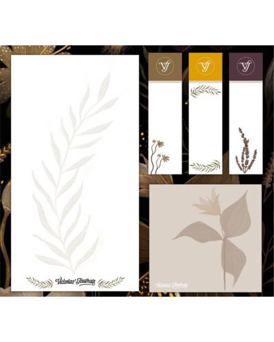 Αυτοκόλλητα φύλλα και ευρετήρια Victoria's Journals Florals - Χρυσό, σε σκληρή βάση - 1