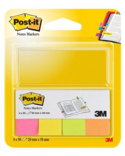 Αυτοκόλλητα ευρετήρια Post-it 670-4 - Mix neon, 2 x 3,8 cm - 1