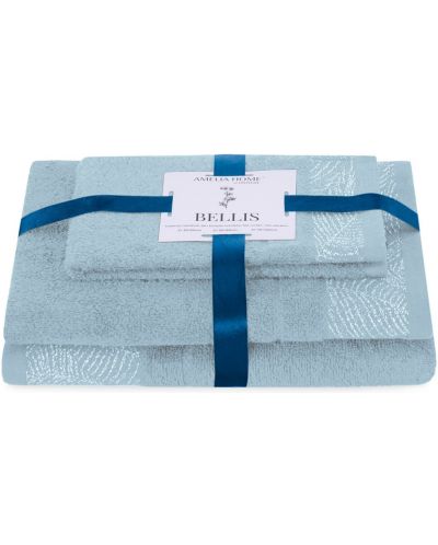 Σετ 3 πετσέτες AmeliaHome - Bellis, γαλάζιο - 1
