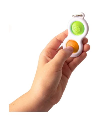 Αισθησιακό παιχνίδι - μπρελόκ Tomy Fat Brain Toys - Simple Dimple,πορτοκαλί/πράσινο  - 2