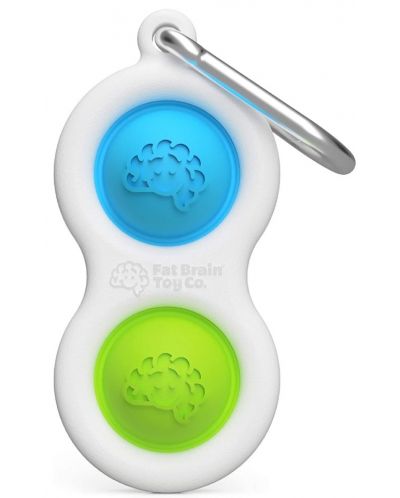 Αισθησιακό παιχνίδι - μπρελόκ Tomy Fat Brain Toys - Simple Dimple, μπλε /πράσινο - 1