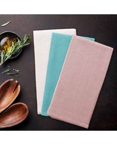 Σετ 9 πετσέτες κουζίνας AmeliaHome - Letyy, 50 x 70 cm, ροζ/λευκό/μπλε - 3